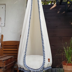 hanging chair for kids bedroom ideas, safe hanging swing baby chair in an apartment, hanging chair reading book, children corner in the toyroom
