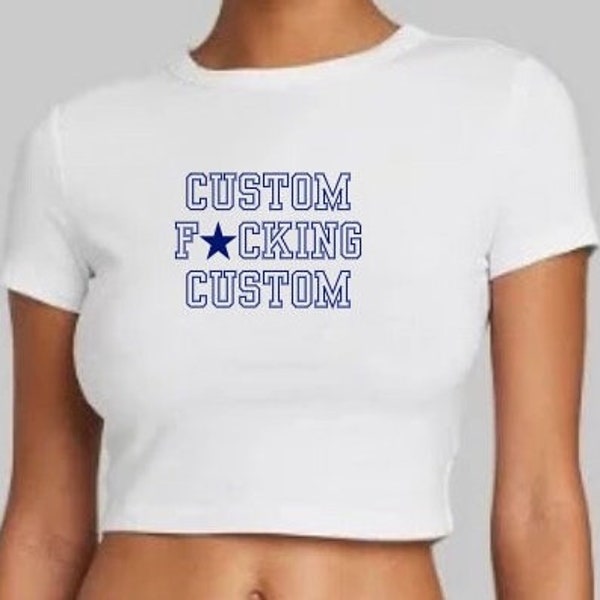 Custom Baby Tee Crop Top, Game Day, cute Outfits