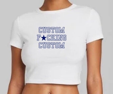 Customised Top Fun Custom Baby Tee Crop Top, Game Day, Cute Outfits - Etsy