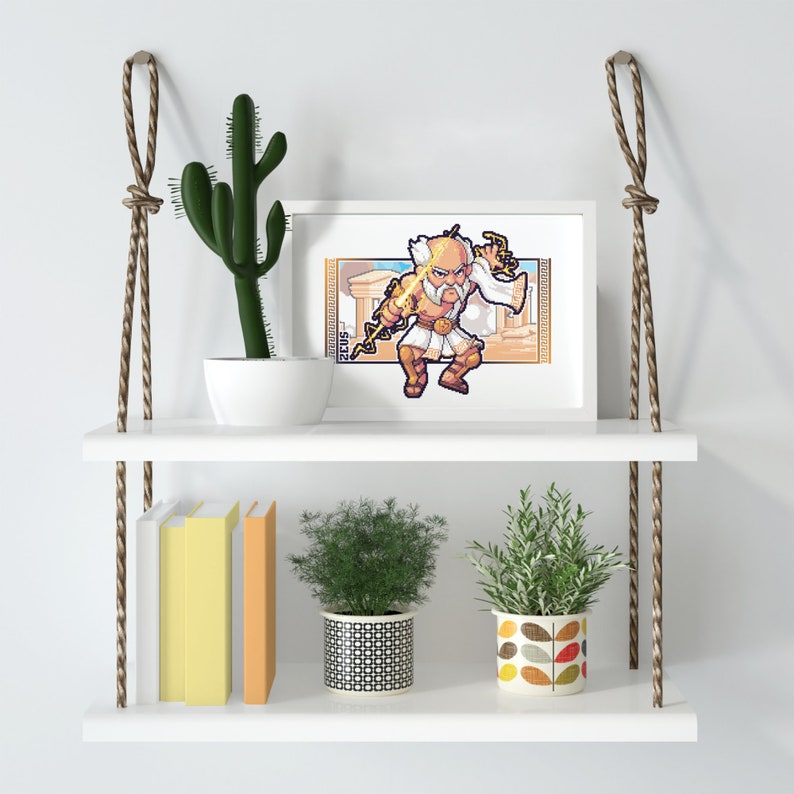 Illustration of Zeus Greek God in Pixel Art Etsy Canada