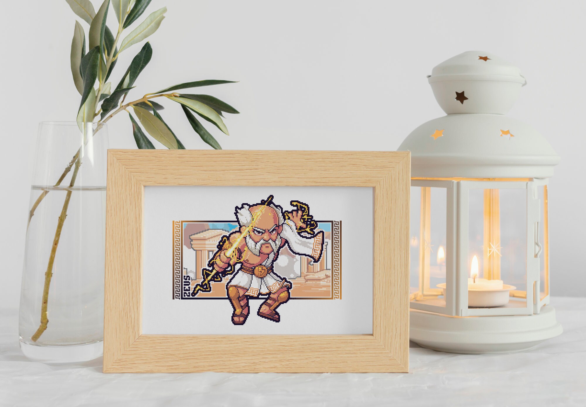 Illustration of Zeus Greek God in Pixel Art Etsy Ireland
