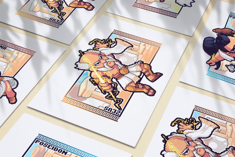Illustration of Zeus Greek God in Pixel Art Etsy Canada