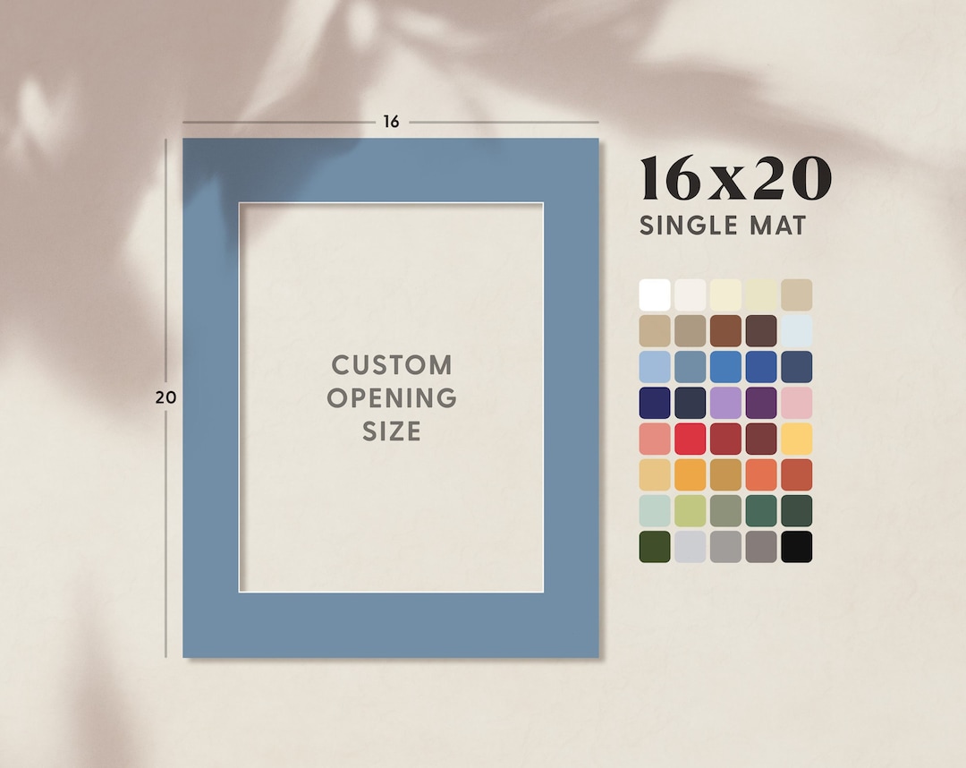 16x20 Custom Cut Single Matboard Poster Frame Mat Etsy