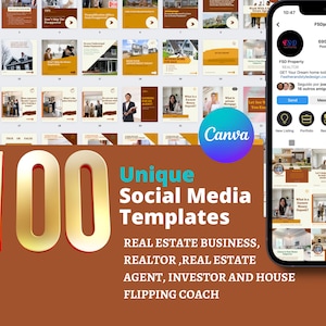 Real Estate marketing Kit, Realtor Social Media Templates, Instagram Templates, Social Media posts, Canva Templates