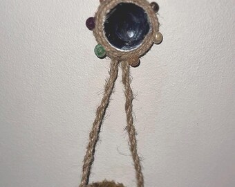 Altalena sospesa a forma di paguro con specchio e muschio / Decorazione per vasca a forma di granchio / Accessorio per arrampicata / Giocattolo per arricchimento a forma di granchio / The Nelly Shelly Co.