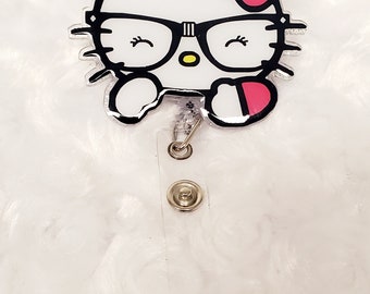 Kitty Glasses Badge Reel