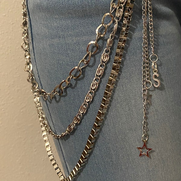 Kpop Belt Chain, Pocket Chain, Concert Pocket Chain, Punk Cool Pants Chain Fashion, Metal Jeans Chain