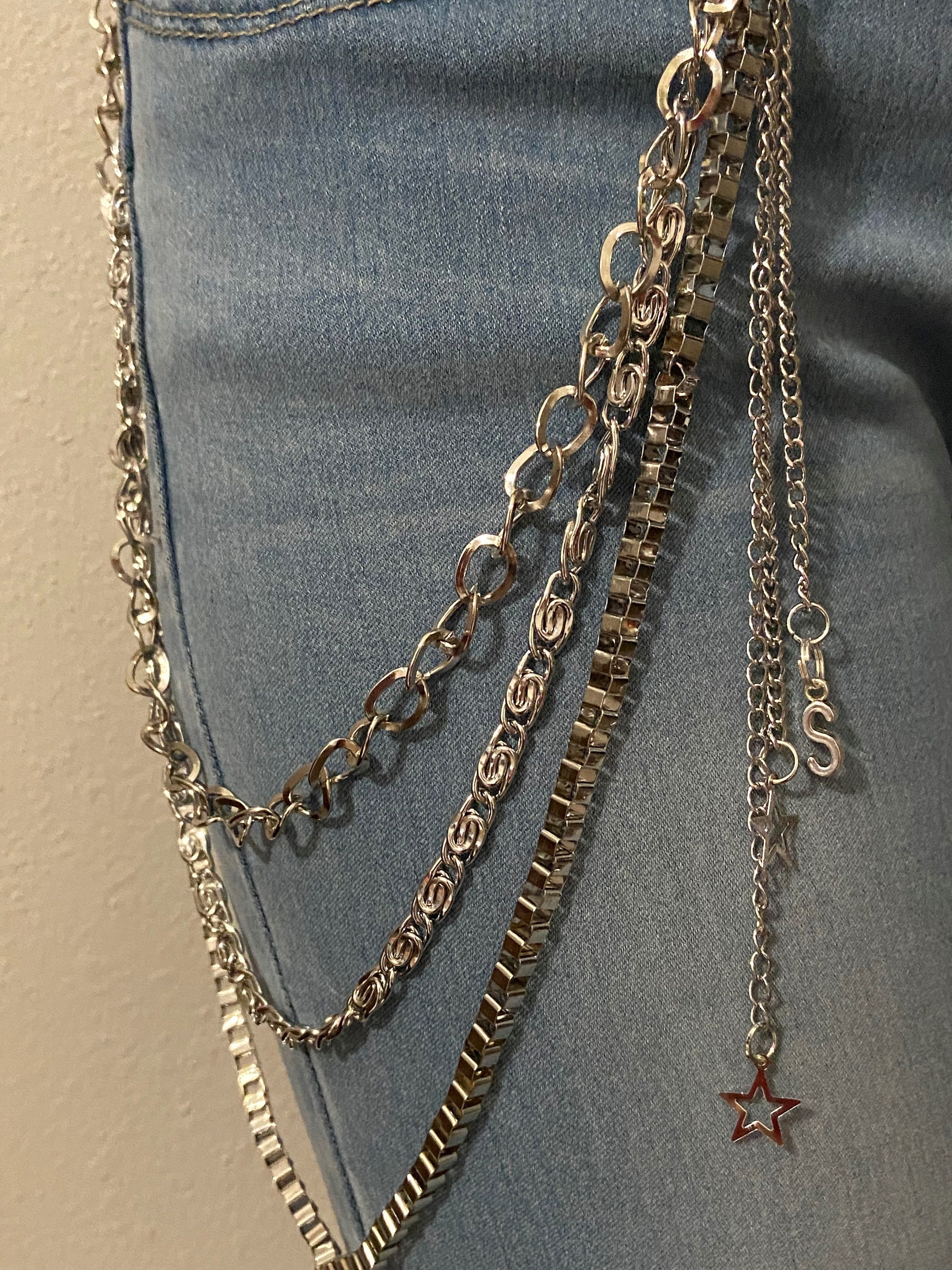 5-Strand Metal Chain Reaction Belt Loop Pants Chain