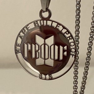 BTS Proof Necklace, K-Pop Necklace, Bts Necklace, Bts &quot;Proof&quot;, Charm Necklace, personal gift