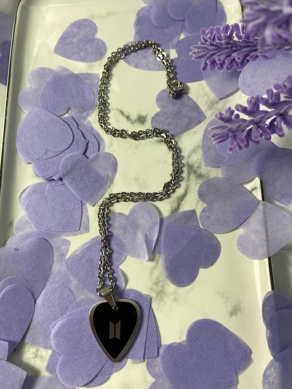 Inspired BTS Suga Guitar Pick Necklace Reversible Charm Etsy