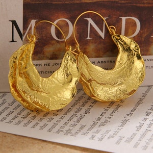 Gold Boho Vintage Look Statement Dangle Drop Earrings