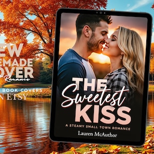 Sweet romance cover, Small Town romance cover, Single Dad romance cover, Grumpy Dad Romance, Illustrated book cover, Premade book cover,