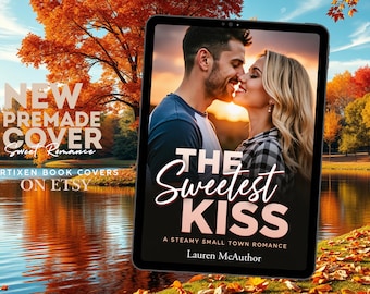 Sweet romance cover, Small Town romance cover, Single Dad romance cover, Grumpy Dad Romance, Illustrated book cover, Premade book cover,