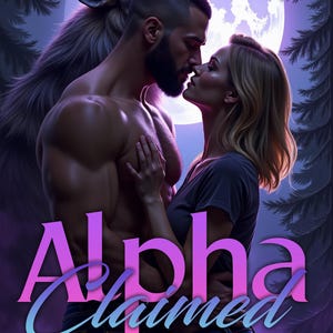 May include: A couple embraces under a full moon, the man's wolf form visible behind him. The text "Alpha Claimed" is superimposed over the image. The text "LEYANNI AUTHOR" is at the bottom of the image.