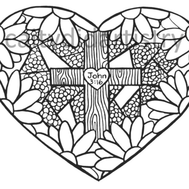 John 3:16 Coloring - Etsy