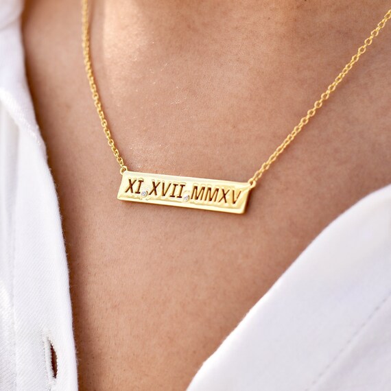 Gold Plated Silver Number Necklace
