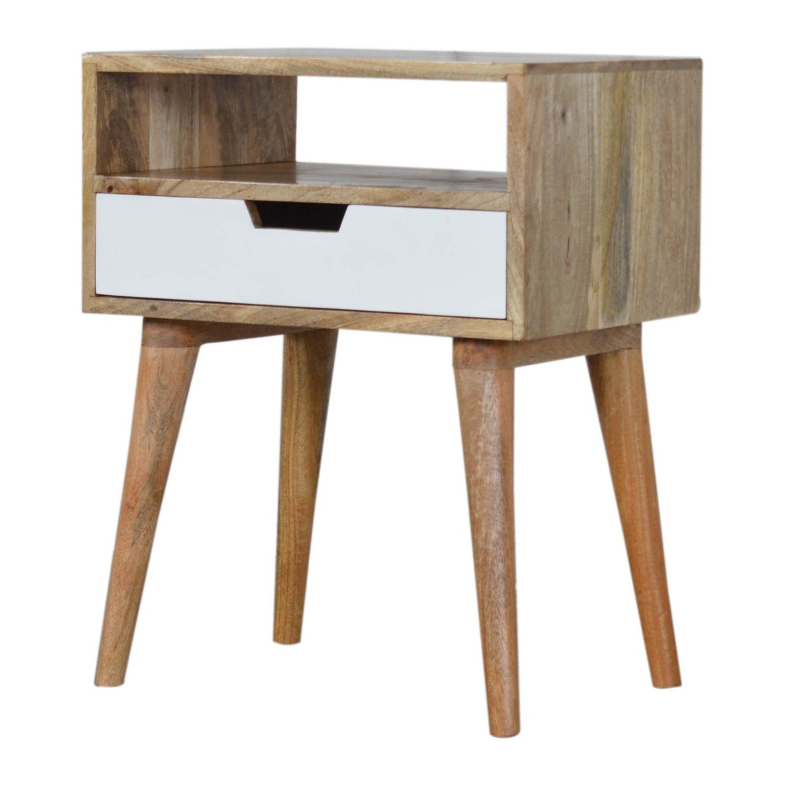 Modern White Bedside Table With Drawer Scandinavian End Table Etsy UK