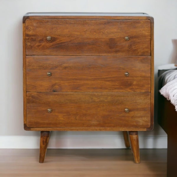 Mid Century Modern Chest of Drawers - Solid Wood Bedroom Dresser Furniture  - Sideboard Chest  - Entryway Rustic Storage Table