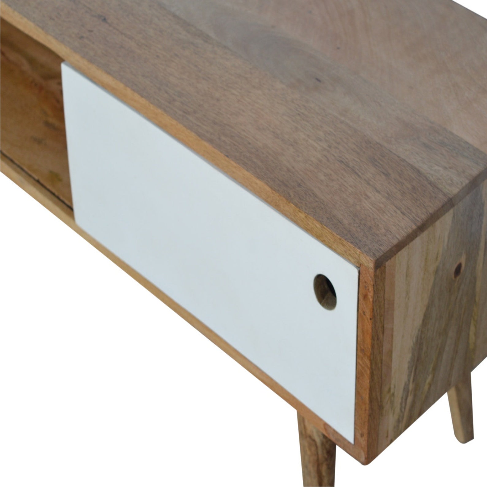 Modern TV Console Table White Minimal TV Stand Etsy UK