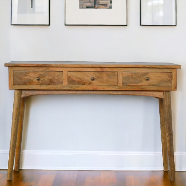 Console Table with Drawers - Scandinavian Table with Storage - Entry Table Solid Wood  - Traditional Hallway Furniture