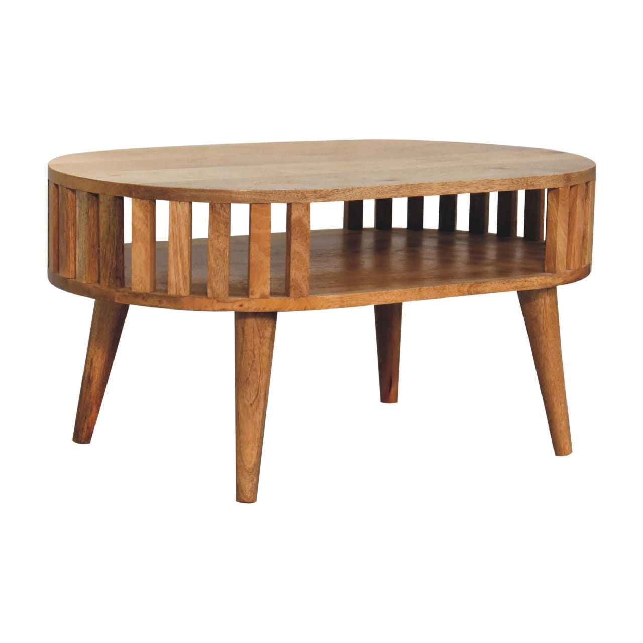Rounded Coffee Table With Storage Modern Living Room Table - Etsy