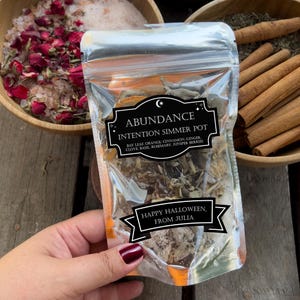 Personalized Intention Simmer Pot Kits, Stove Top Potpourri, Witches Brew, Natural Home Fragrance, Spell, Abundance intention simmer pot