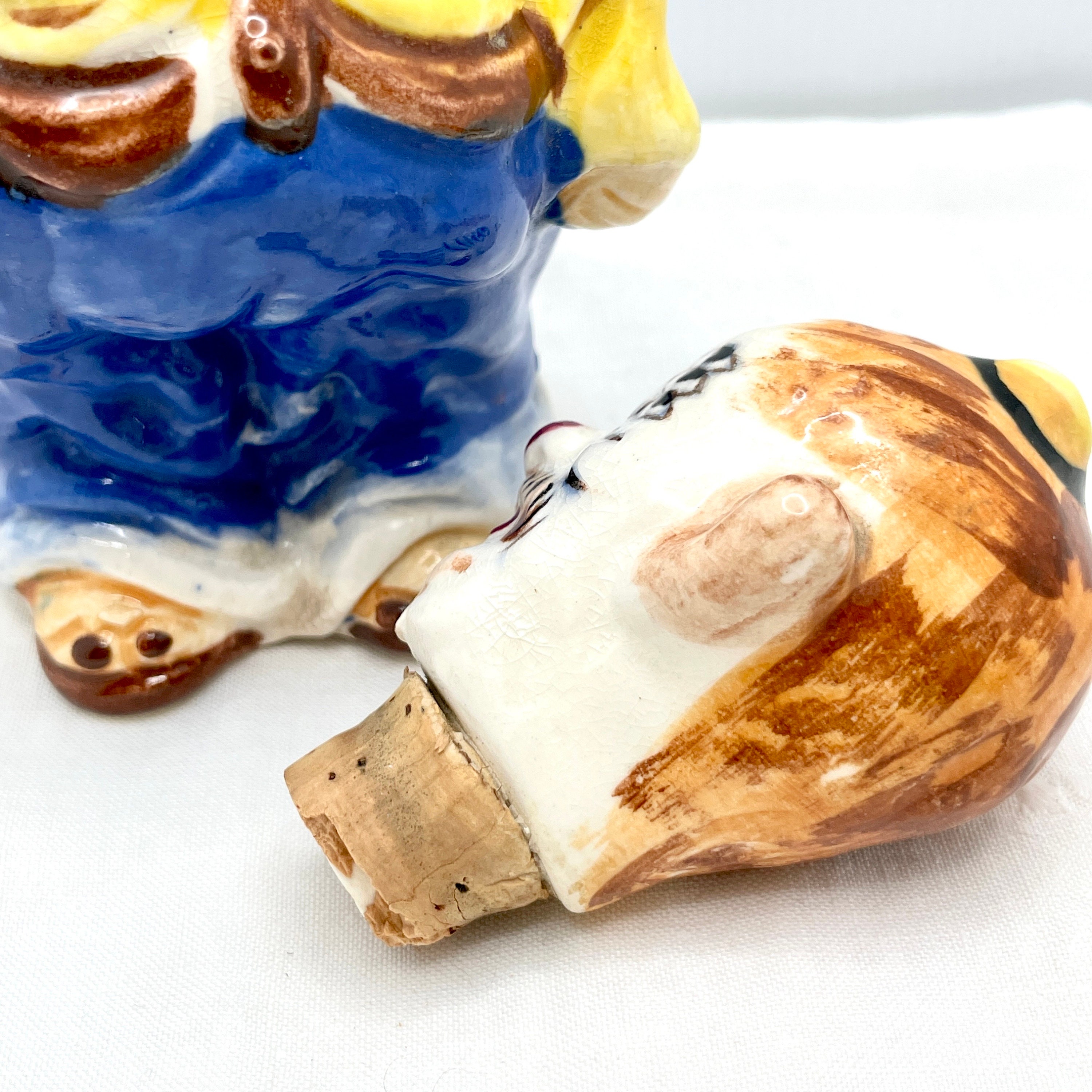 Vintage 1950s 6 Eyes Ceramic Drunk Man Decanter Royal