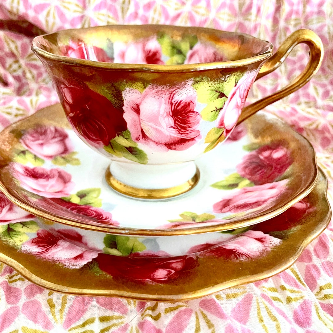 Royal Albert Old English Rose Tea Cup Trio 1930's Etsy Australia
