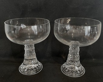 Thomas Rosenthal Set of 2 Rare Fine Champagne Saucer Glasses Goblets BACCHUS Design Germany Mid-Century Design