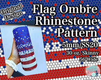 Double Ombre Rhinestone Pattern 20 Oz. Skinny 49 Stones Wide Ss20/5mm ...