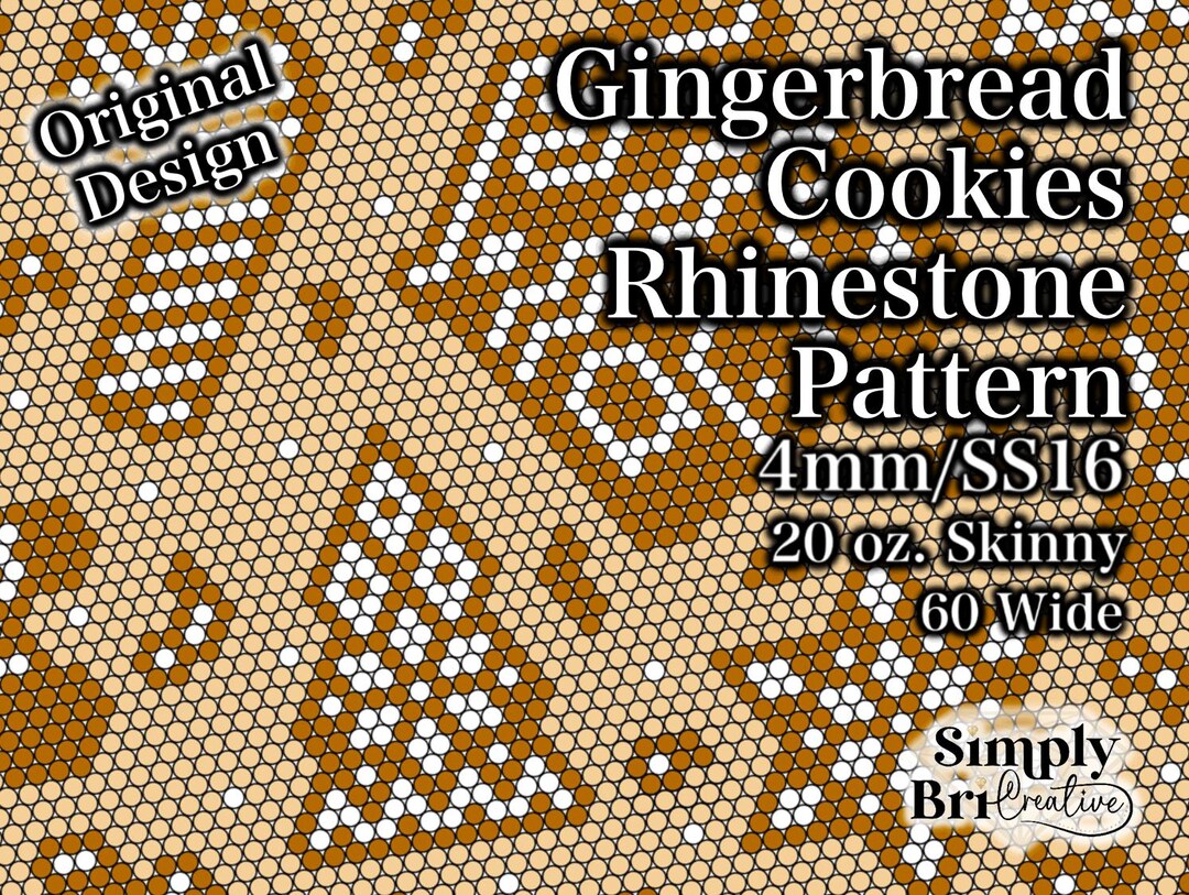 Gingerbread Cookies Rhinestone Pattern | 20 Oz. Skinny | 60 Stones Wide ...