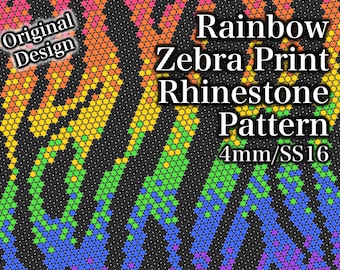 Rainbow Zebra Rhinestone Pattern | Tumbler Maker Pattern Original Design