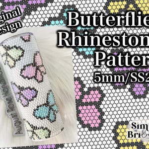 Schmetterlinge Strass Muster | SS20 / 5 mm Steingröße | Tumbler Maker Pattern Originaldesign