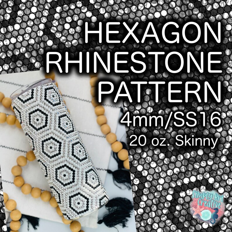 Hexagon Rhinestone Pattern 20 Oz. Skinny 4MM/SS16 - Etsy
