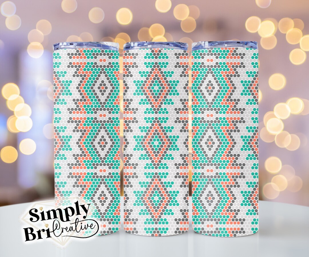 Aztec Rhinestone Template Tumbler | 60 Stones Wide | Ss16/4mm Stone ...