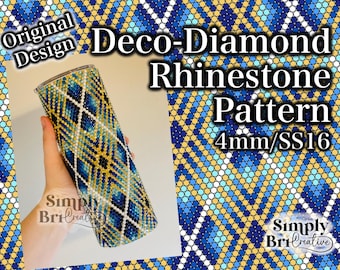 Deco Diamonds Rhinestone Pattern | SS16/4mm Stone Size | Tumbler Maker Pattern Original Design