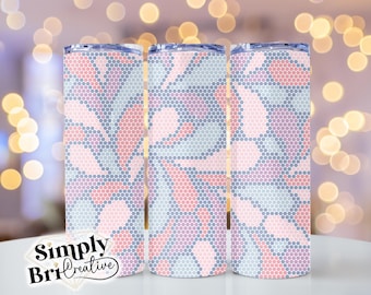 Pastel Petals Rhinestone Template Tumbler | 60 Stones Wide | SS16/4mm Stone Size | Tumbler Maker Pattern Original Design | Sublimation