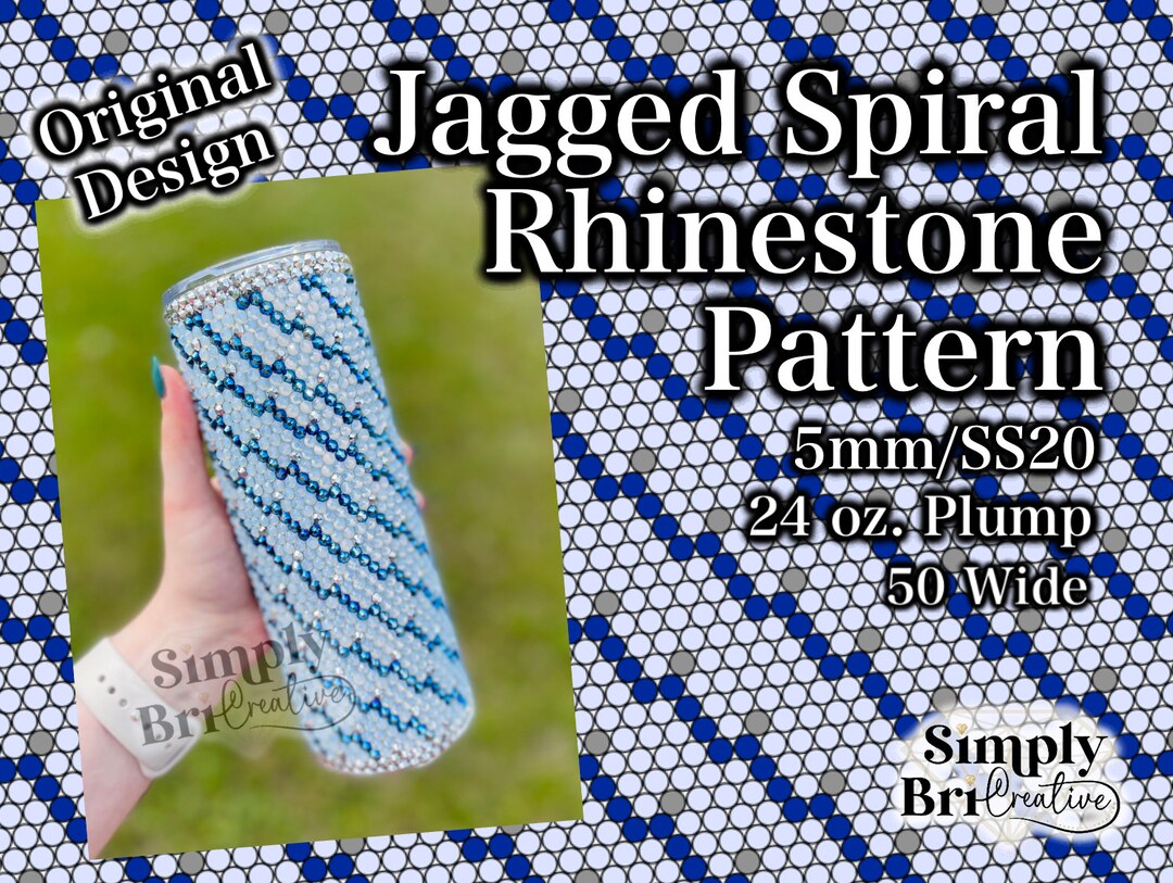 Jagged Spiral Rhinestone Pattern | 24 Oz. Plump | 50 Stones Wide | Ss20 ...