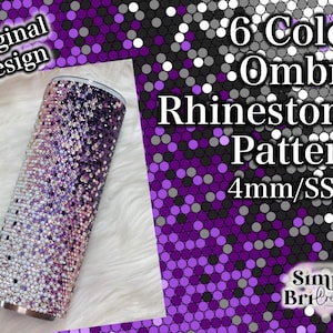 6 Color Ombré Rhinestone Pattern | SS16/4mm Stone Size | Tumbler Maker Pattern Original Design