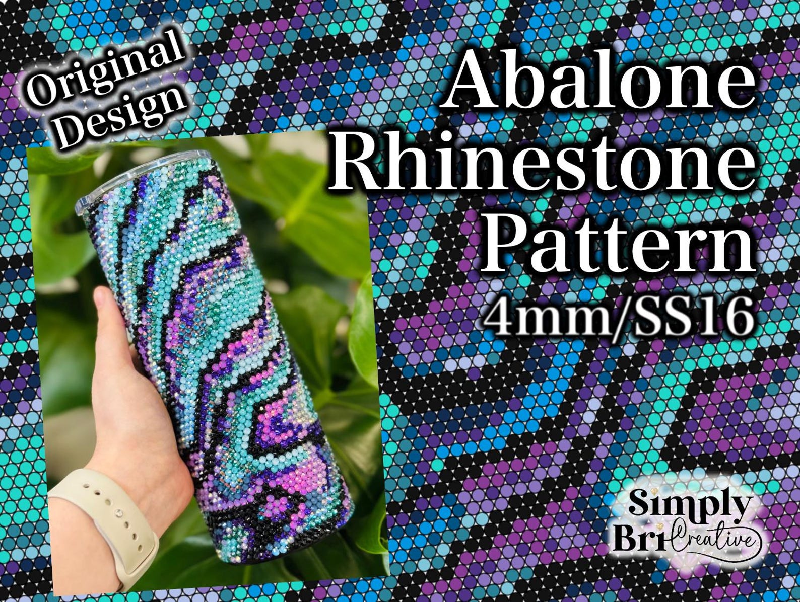 Abalone Rhinestone Pattern | Ss16/4mm Stone Size | Tumbler Maker ...