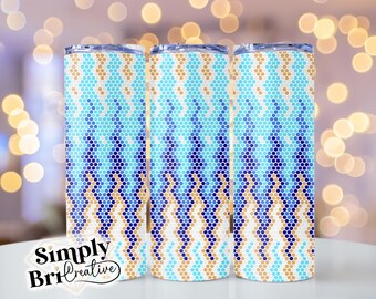 Electric Tide Rhinestone Template Tumbler | 60 Stones Wide | SS16/4mm Stone Size | Tumbler Maker Pattern Original Design | Sublimation
