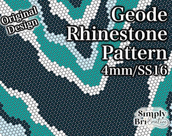 Geode Rhinestone Pattern | SS16/4mm Stone Size | Tumbler Maker Pattern Original Design