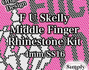 F U Skelly Middle Finger Rhinestone Kit SS16 Rhinestones
