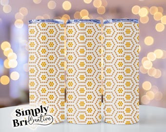 Trippy Honeycomb Rhinestone Template Tumbler | 60 Stones Wide | SS16/4mm Stone Size | Tumbler Maker Pattern Original Design | Sublimation