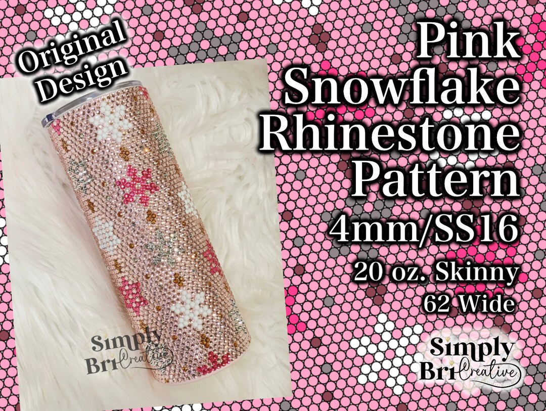 Pink Snowflake Rhinestone Pattern | 20 Oz. Skinny | 62 Stones Wide ...