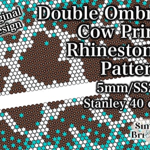 Double Ombré Cowprint Rhinestone Pattern | 40 oz. Stanley | SS20/5mm Stone Size | Tumbler Maker Pattern Original Design