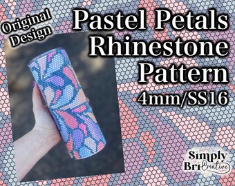 Pastel Petals Rhinestone Pattern | SS16/4mm Stone Size | Tumbler Maker Pattern Original Design