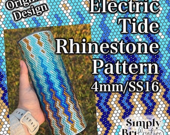 Electric Tide Rhinestone Pattern | SS16/4mm Stone Size | Tumbler Maker Pattern Original Design