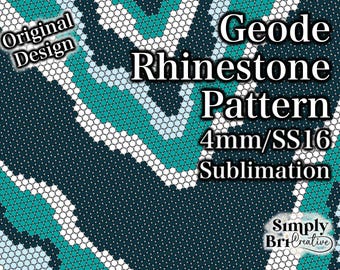 Geode Rhinestone Sublimation Pattern | SS16/4mm Stone Size | Tumbler Pattern Original Design