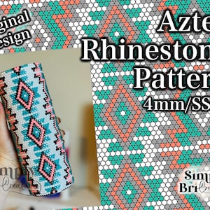 Aztec Rhinestone Pattern | SS16/4mm Stone Size | Tumbler Maker Pattern Original Design